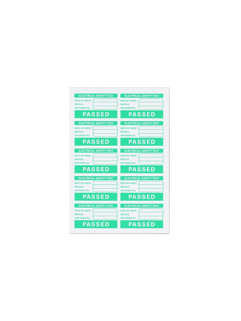 PAT Test Labels (passed) Available to all