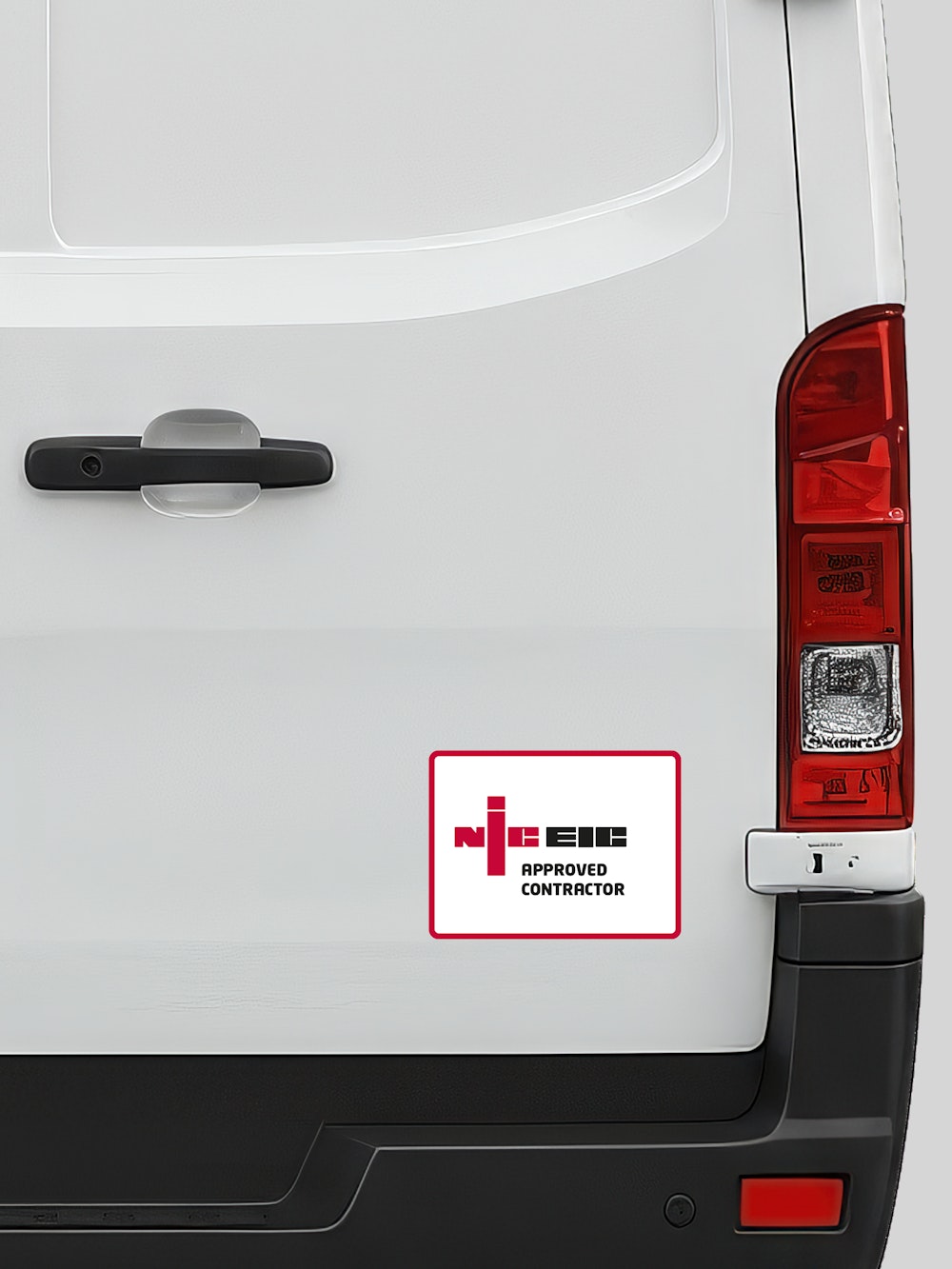 NICEIC Approved Contractor Vehicle Sticker, White