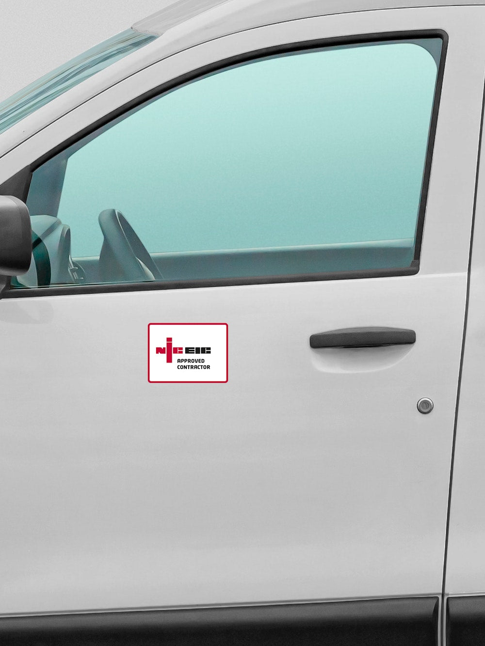 NICEIC Approved Contractor Vehicle Sticker, White
