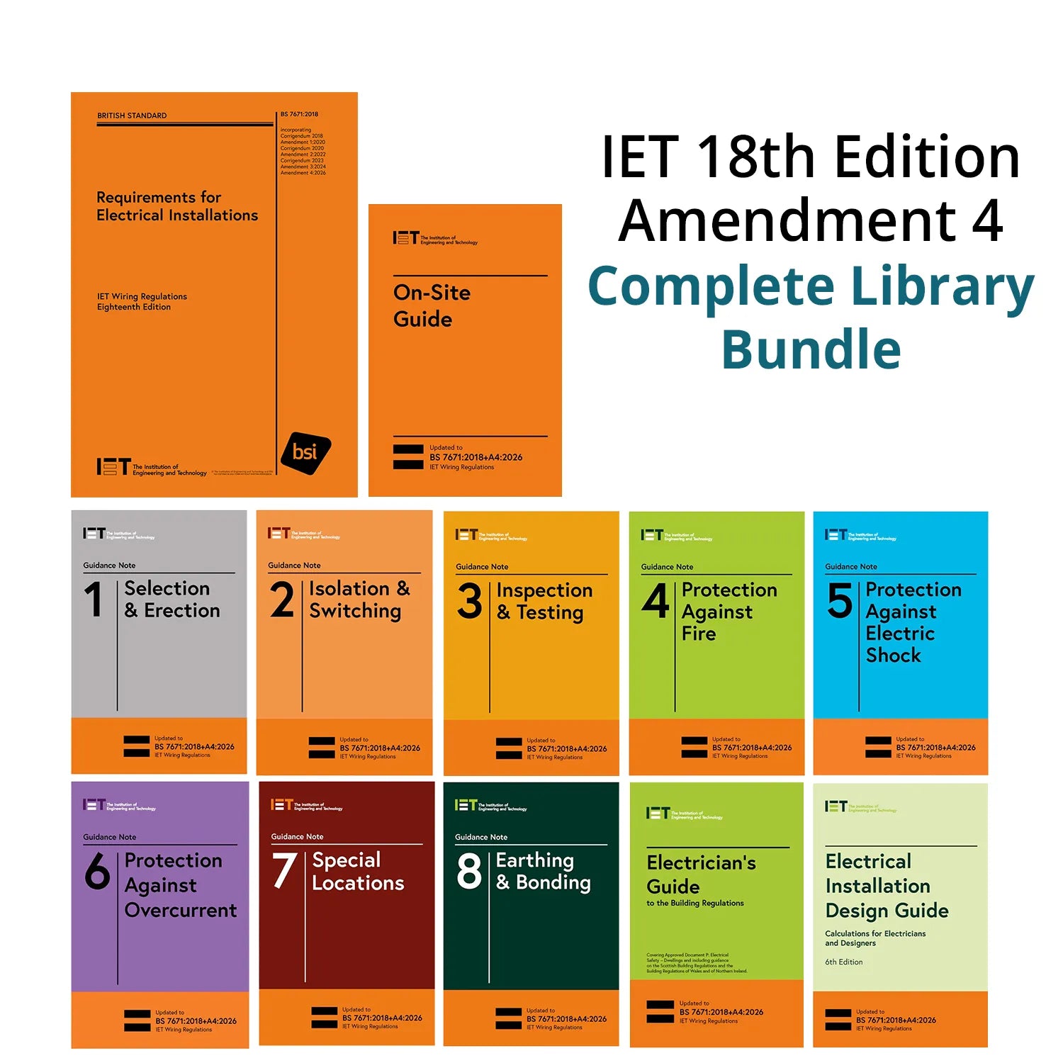IET BS 7671:2018+A4:2026 Amendment 4 Complete Library Bundle