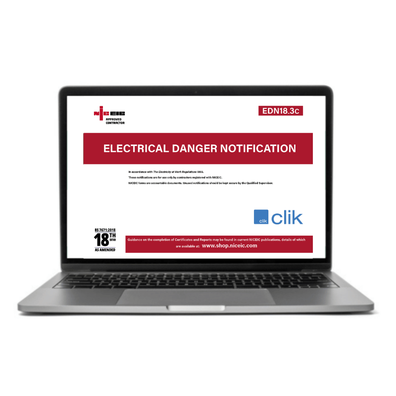 Electrical Danger Notification 18.3, Clik, Approved Contractor