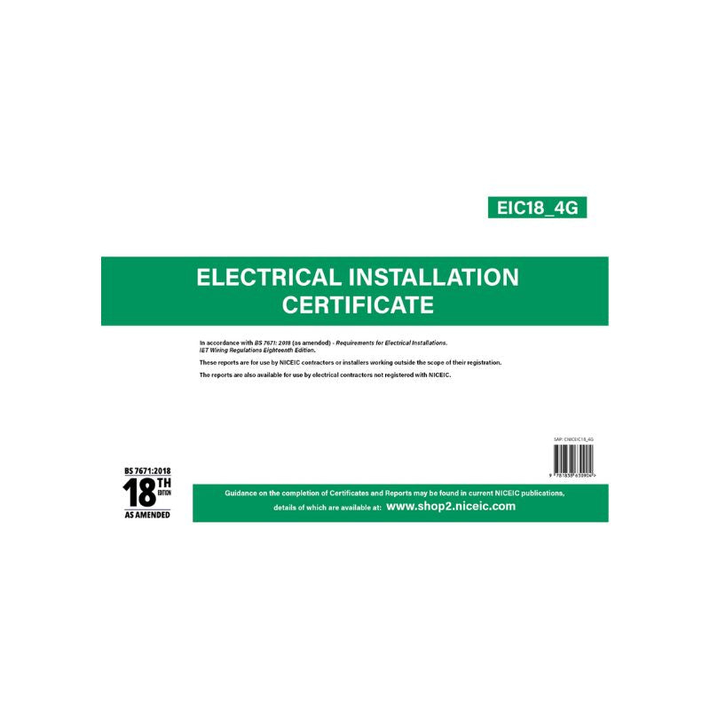 Electrical Installation Certificate 18.4, Available to all
