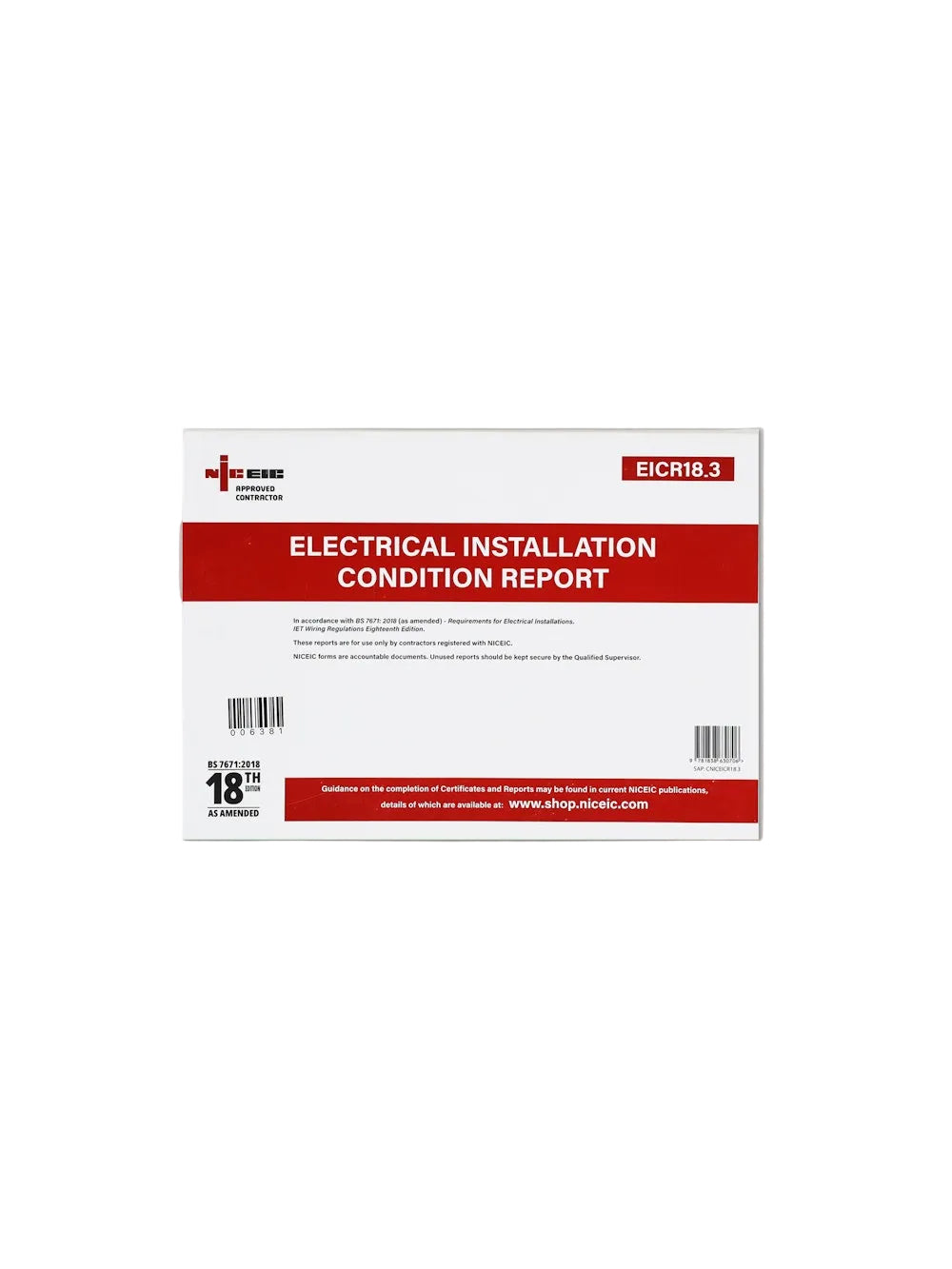 Electrical Installation Condition Report 18.3, Approved Contractor