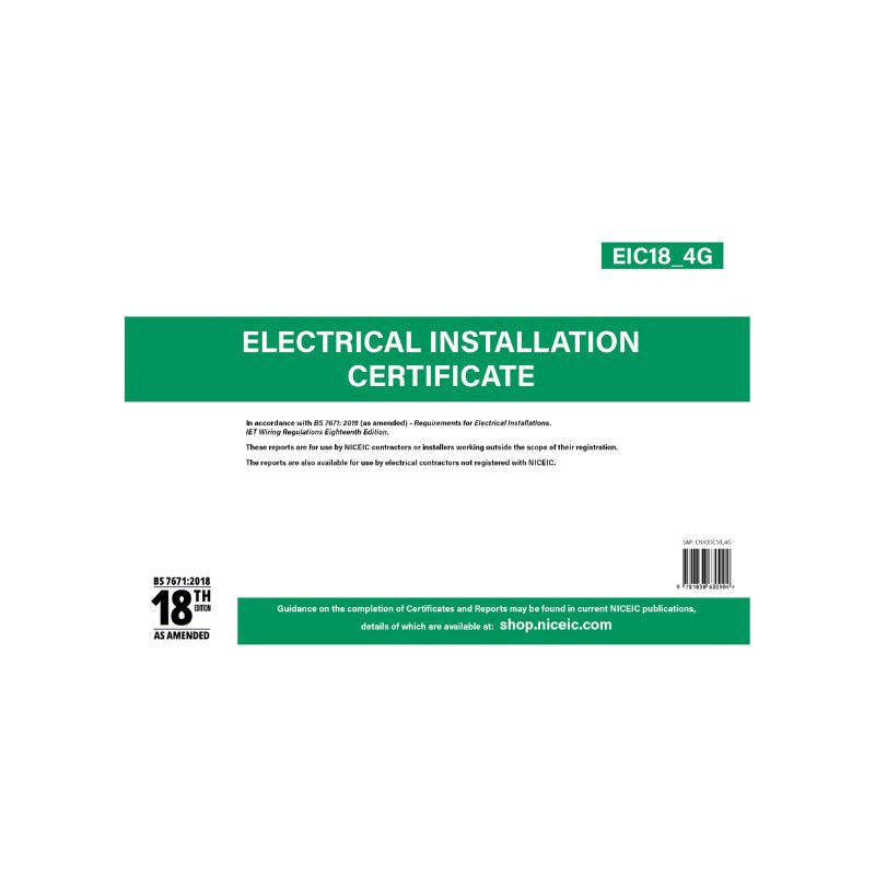 Electrical Installation Certificate 18.4, Available to all