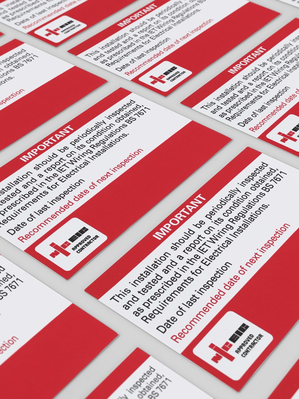 Periodic Inspection and Test Labels (Reg 514.12.1),   Approved Contractor