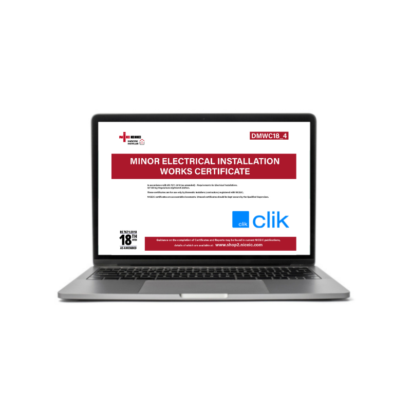 Minor Electrical Installation Works Certificate 18.4, Clik, Domestic Installer