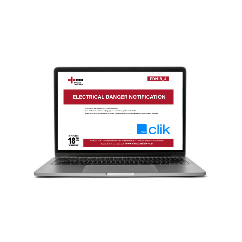 Electrical Danger Notification 18.4, Clik, Approved Contractor