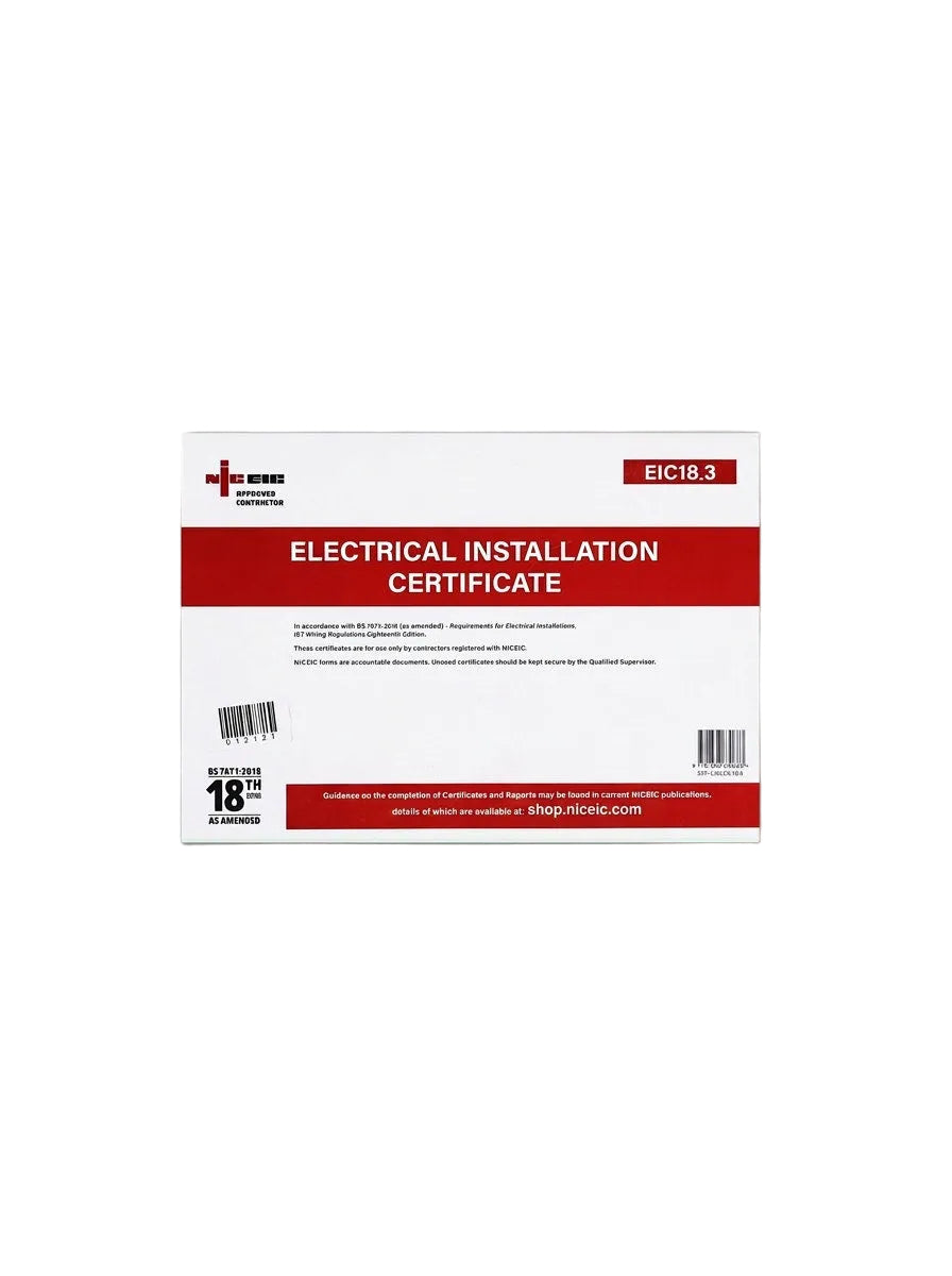 Electrical Installation Certificate 18.3, Approved Contractor