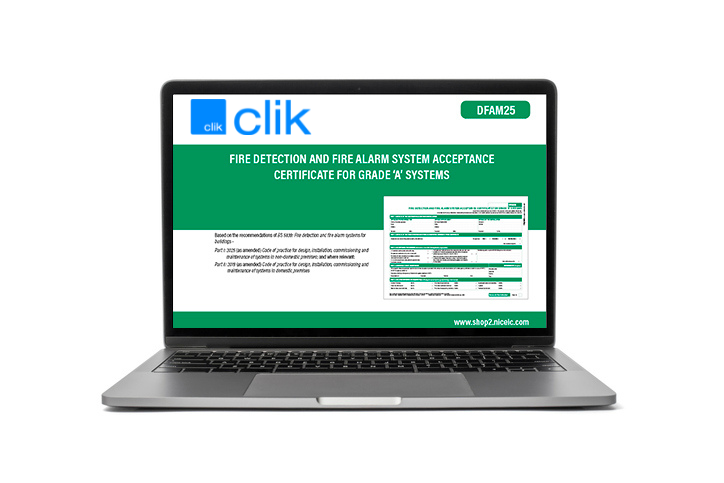 Fire Detection and Fire Alarm System Acceptance Certificate for Grade 'A' Systems, Clik, Available to all