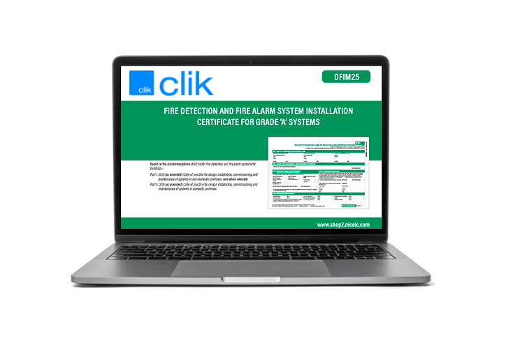 Fire Detection and Fire Alarm System Installation Certificate for Grade 'A' Systems, Clik, Available to all