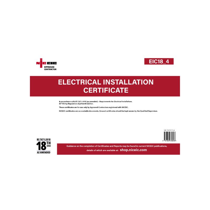 Electrical Installation Certificate 18.4, Approved Contractor