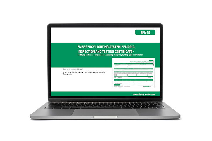 Emergency Lighting System Periodic Inspection and Testing Certificate, Clik, Available to all