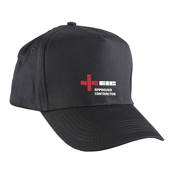 VELTUFF NICEIC Baseball Cap, Approved Contractor, Black, One size