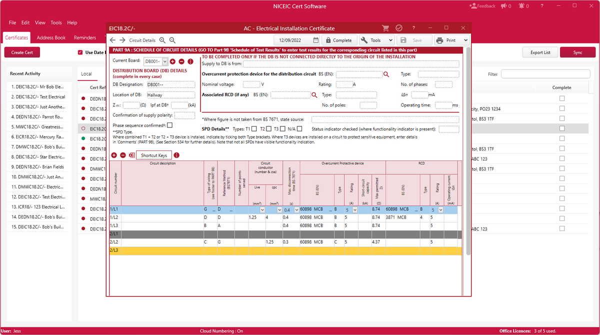 Clik's NICEIC Cert Software